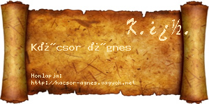 Kácsor Ágnes névjegykártya